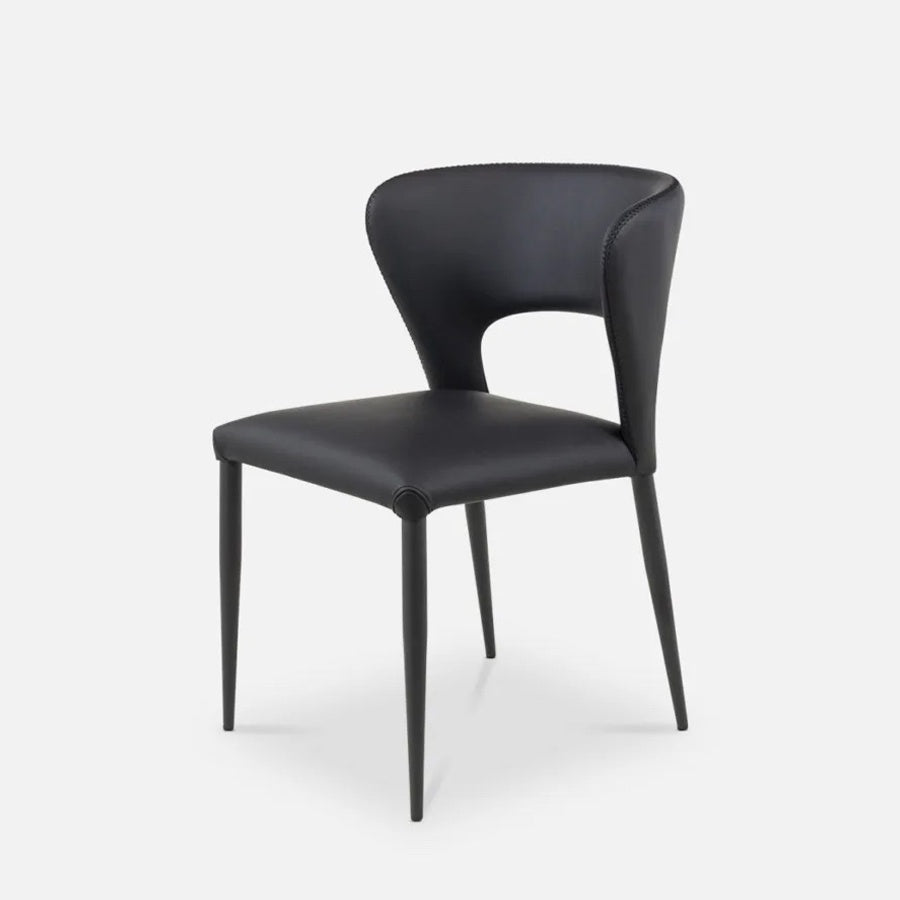 Klik dining chair in black leather 