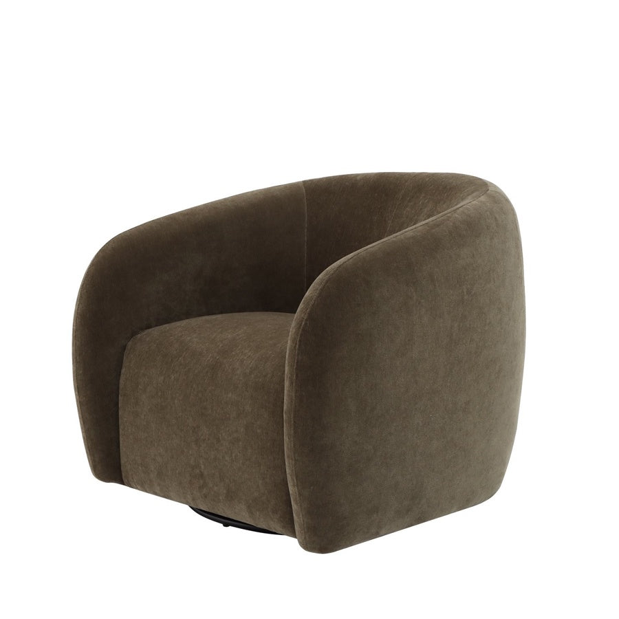 Krona Swivel Armchair in Moss Velvet 