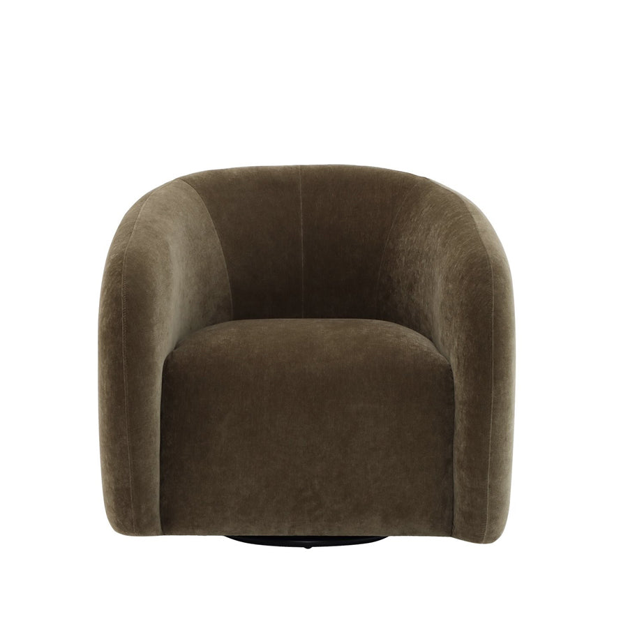 Krona Swivel Armchair in Moss Velvet 