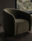 Krona Swivel Armchair in Moss Velvet 