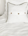 Linen cushion with piped edge in white