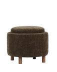 Luna ottoman with tray in olive