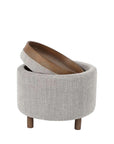 Luna ottoman with tray in taupe