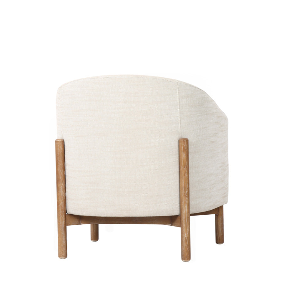 Malibu tub chair in cream fabric back