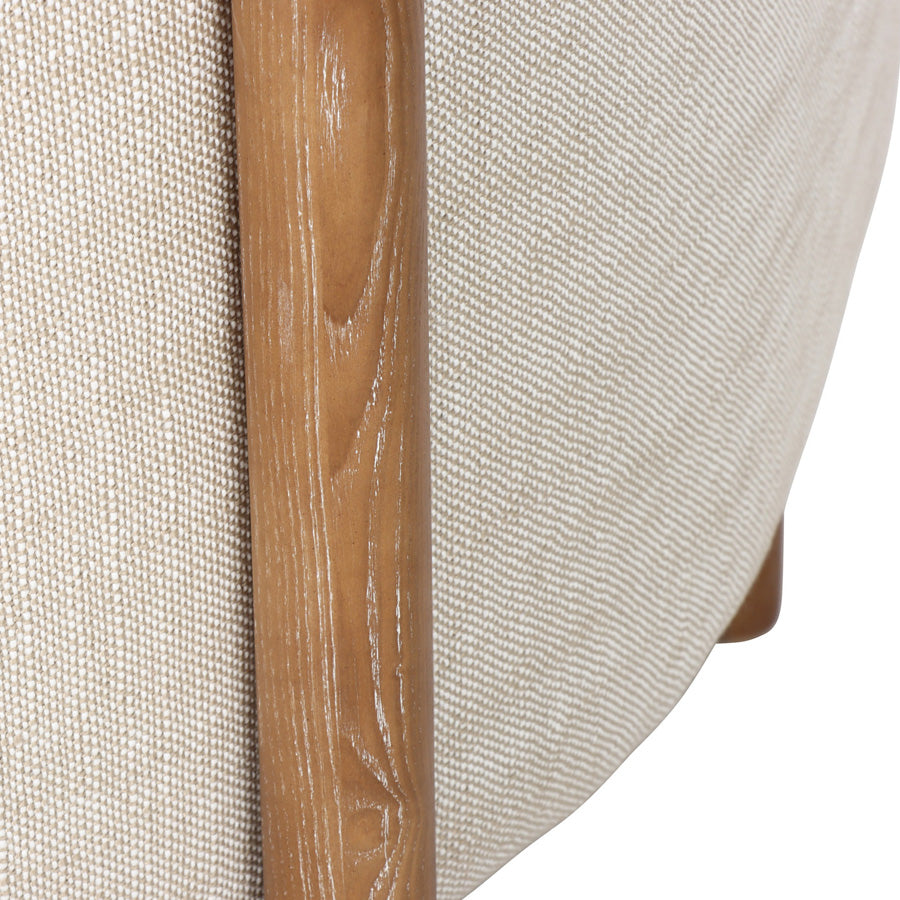 Malibu tub chair in cream fabric detail