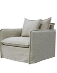 Miami slipcover armchair in salt and pepper