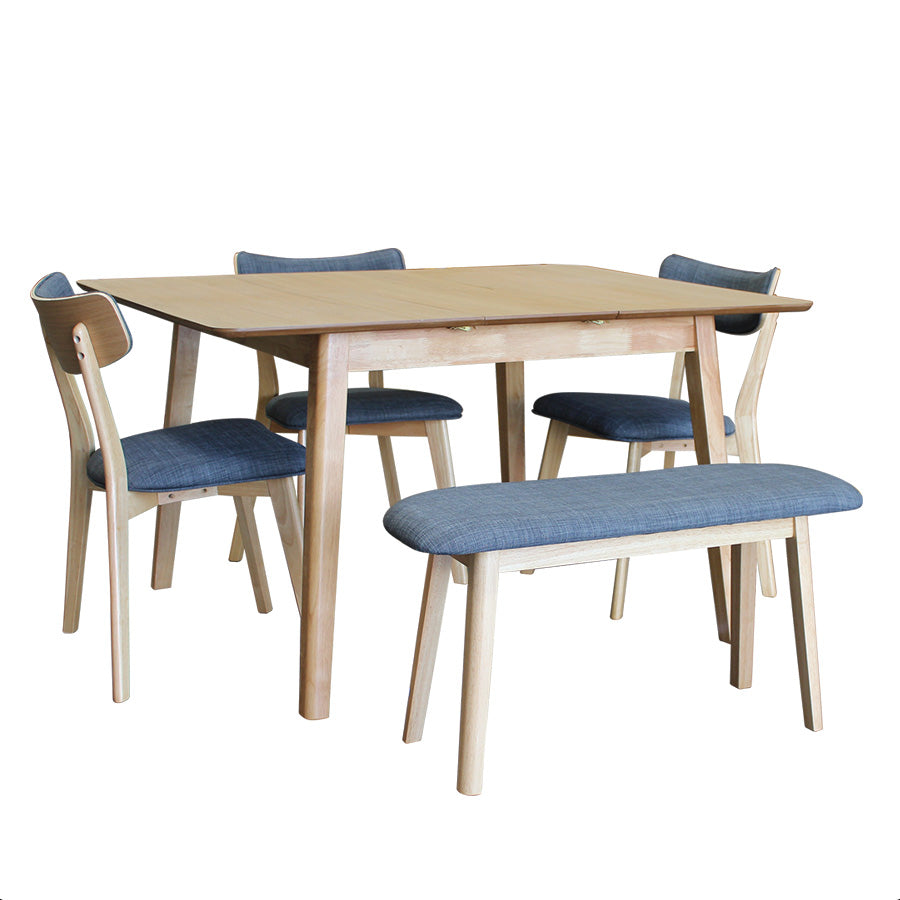 Nordik Upholstered Bench with Nordik Dining Table 
