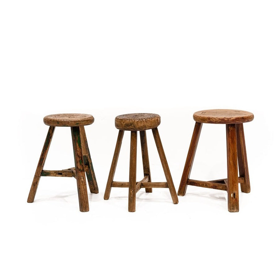 Original wooden round stool