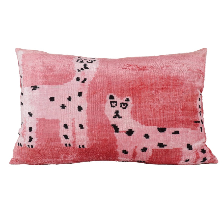 Ikat silk & velvet cushion Lawrence & Pablo