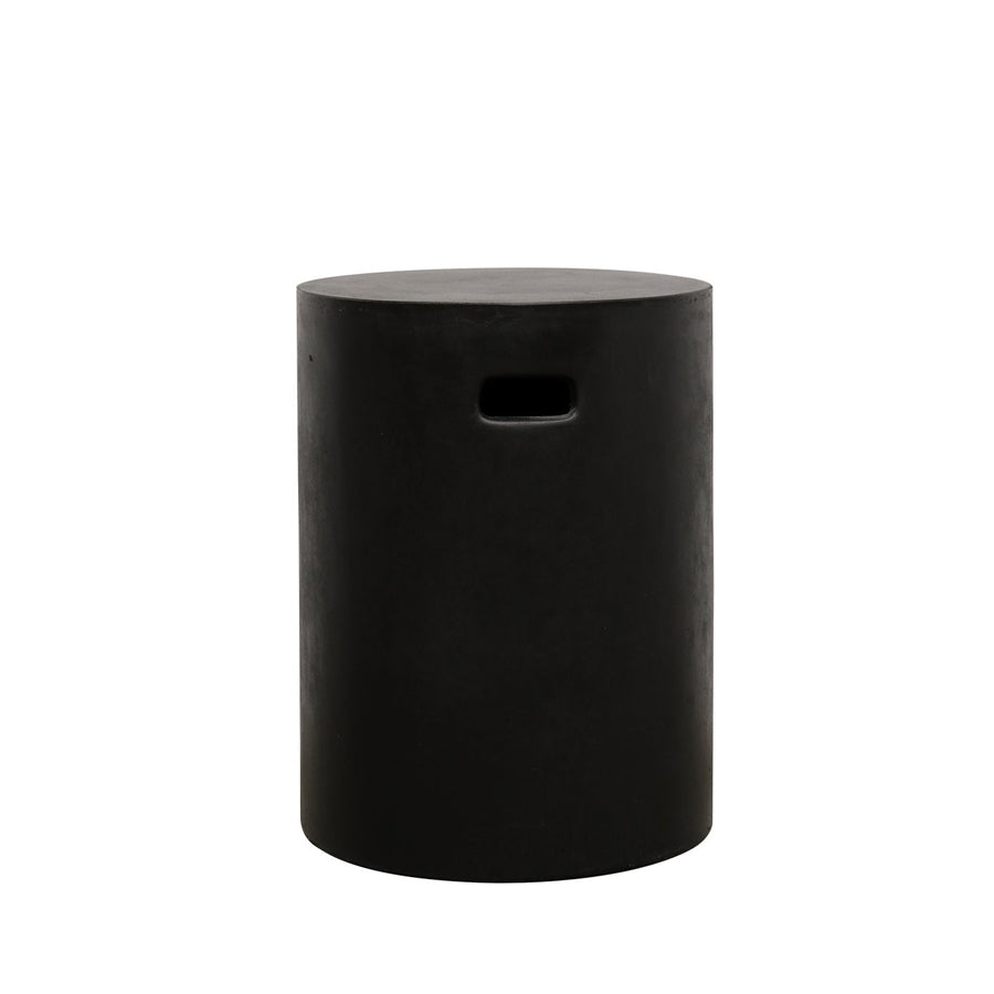 Concrete pipe stool in black