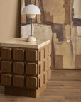 Porto travertine side table