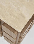 Porto travertine side table
