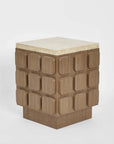 Porto travertine side table