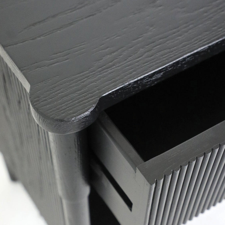 Tasman Black Bedside Table