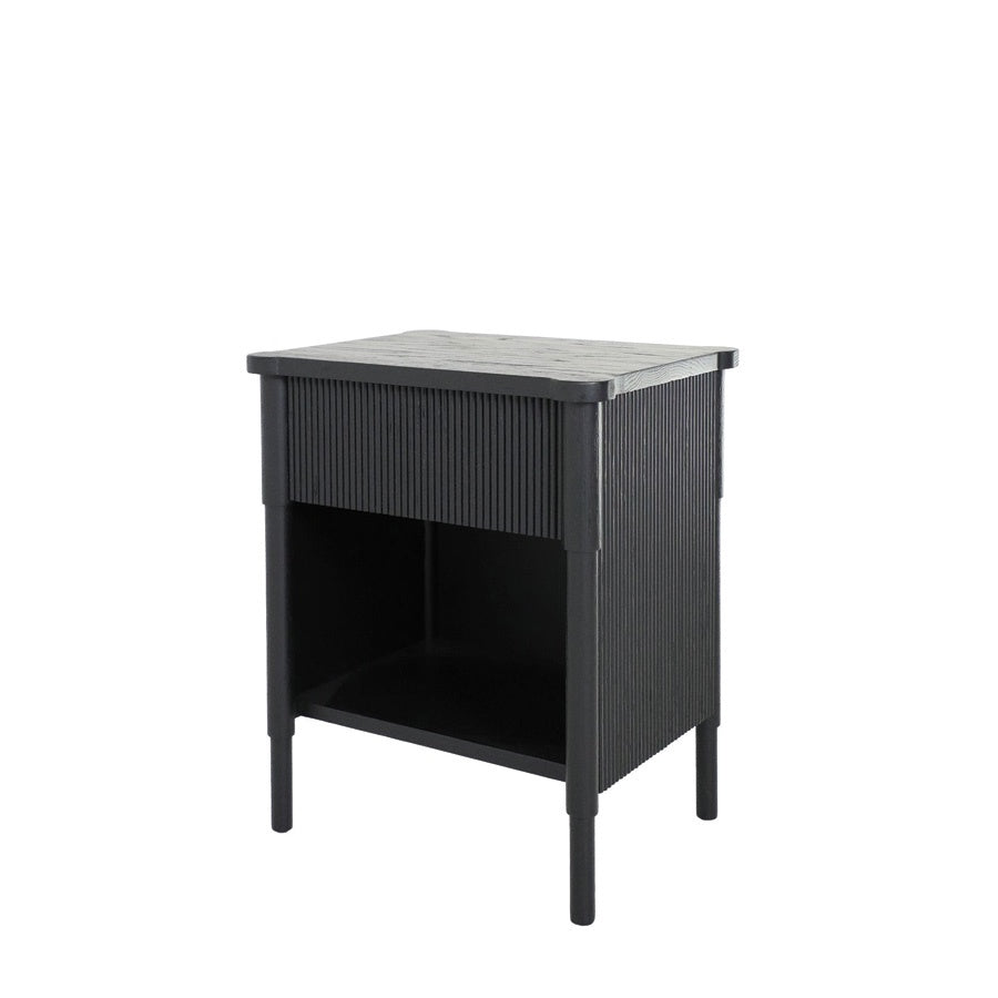 Tasman Black Bedside Table