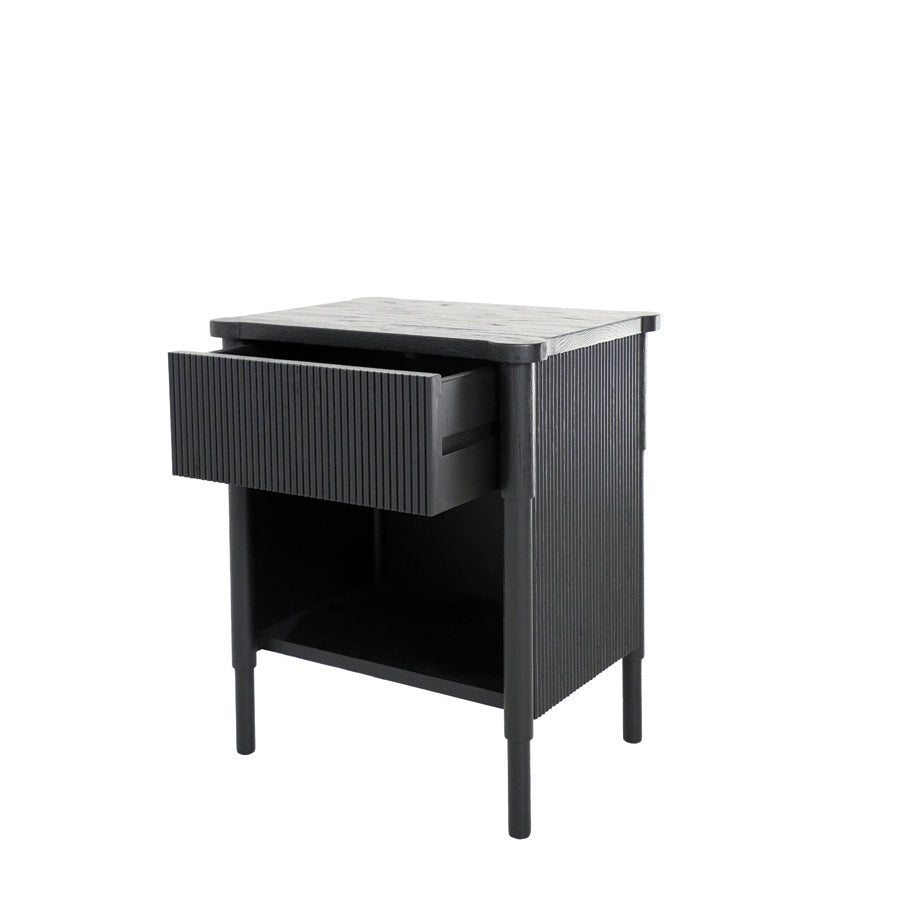 Tasman Black Bedside Table