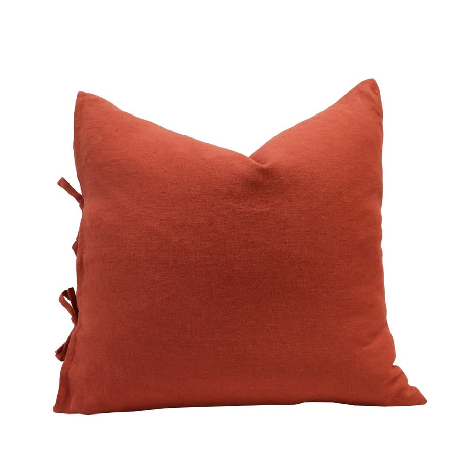 Tully tie cushion in baked clay