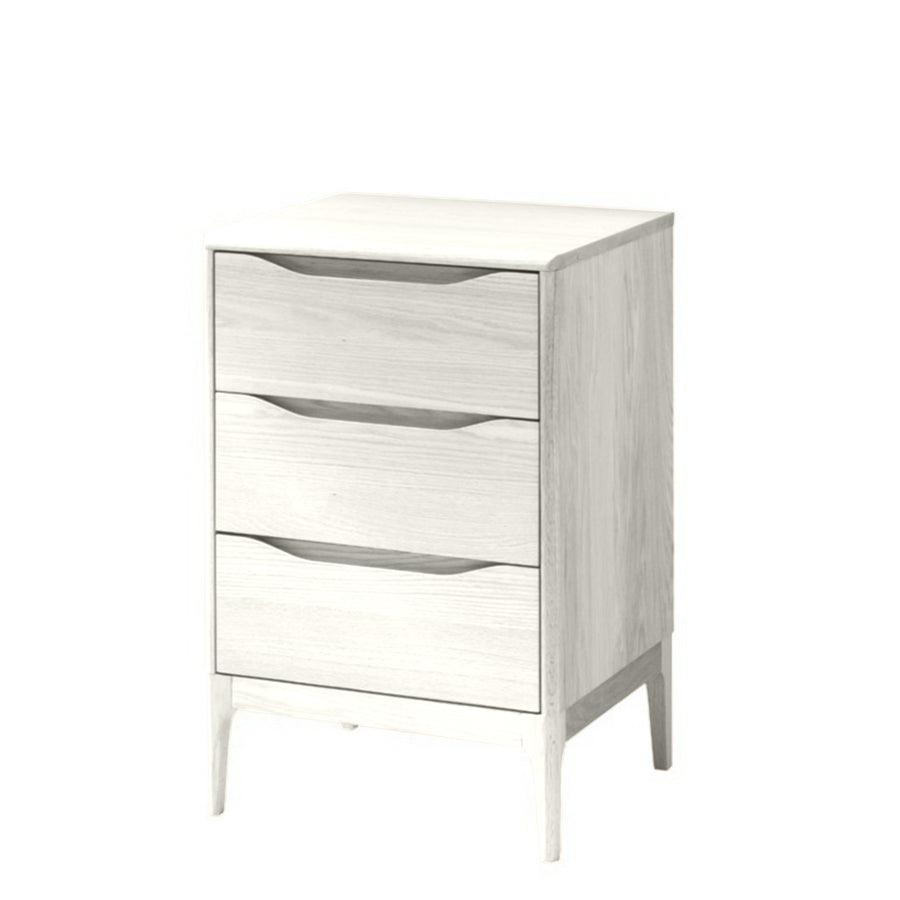 Ghost 3 drawer bedside - white