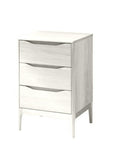 Ghost 3 drawer bedside - white