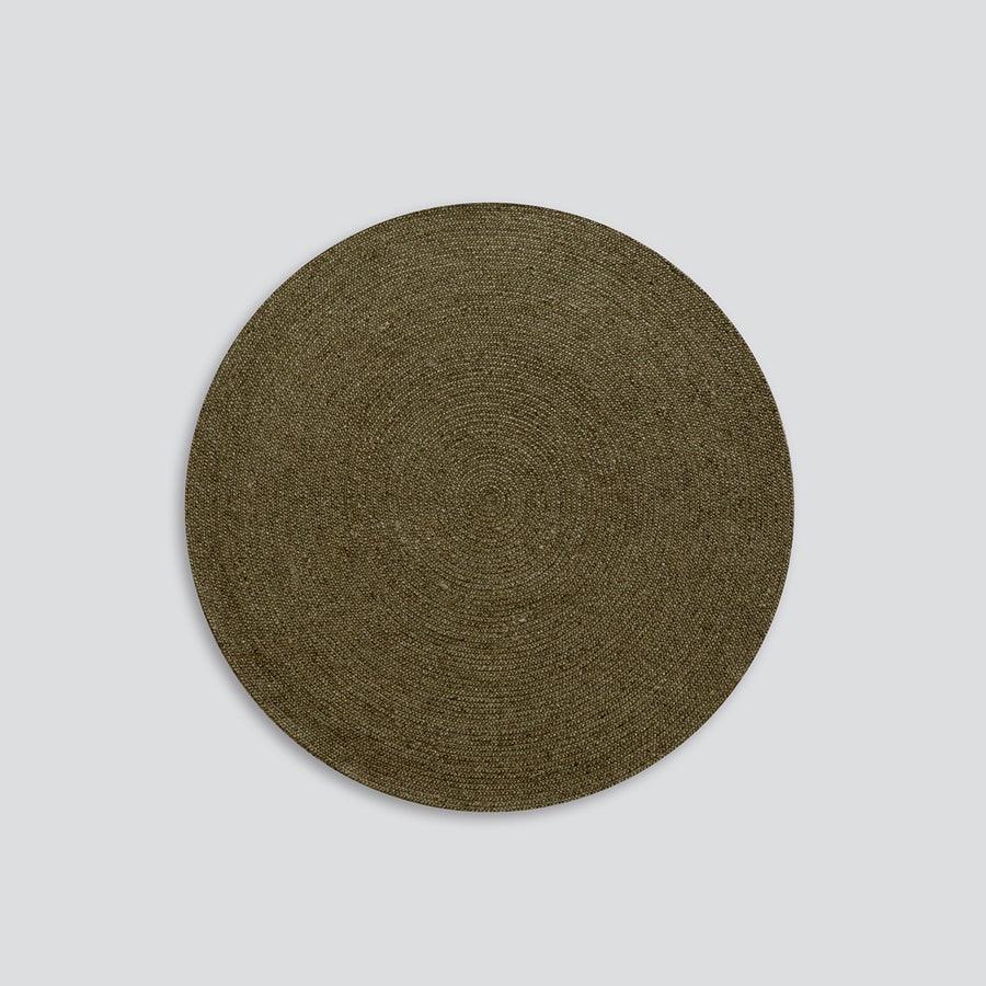 Tairua Round Rug Small - Moss Green