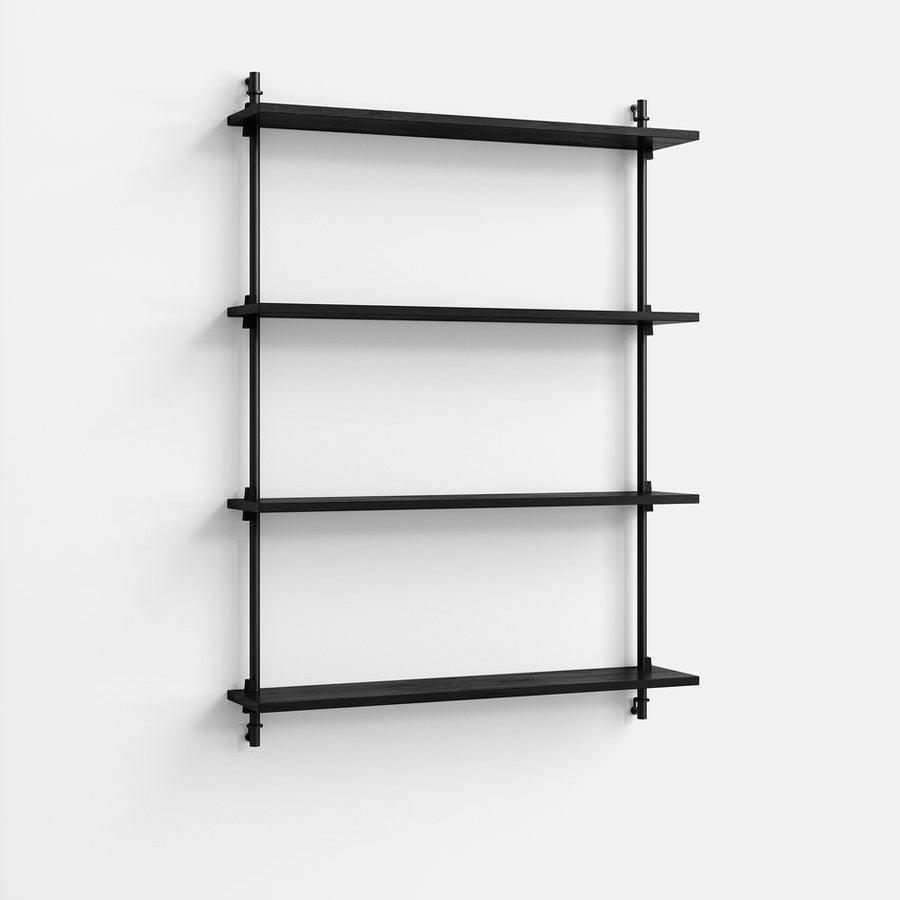 Moebe Wall 4 Shelf System - Black