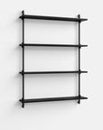 Moebe Wall 4 Shelf System - Black