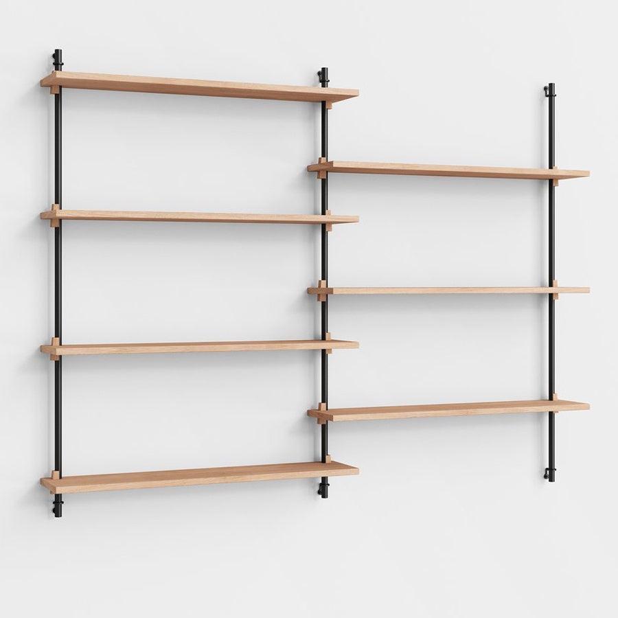 Moebe Wall Double Bay Shelving System - Oak A