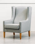 Partridge armchair in chambray mist