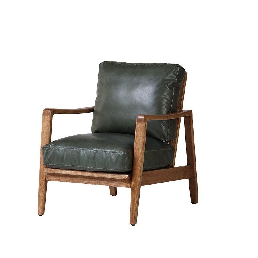 Yukon leather armchair in green
