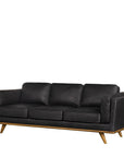 Aria Leather 3 Seat Sofa - Matisse Black

