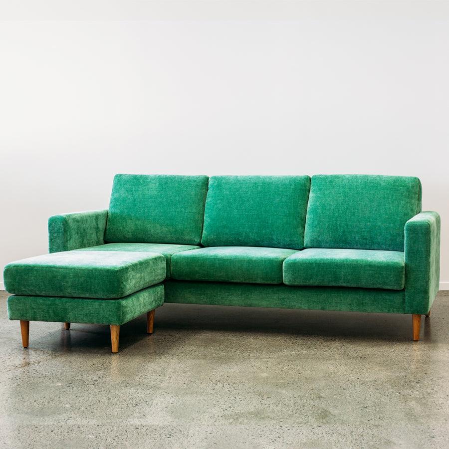 Tango modular sofa and ottoman in orleans clover