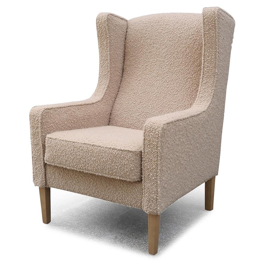 Partridge armchair and footstool in fabio 