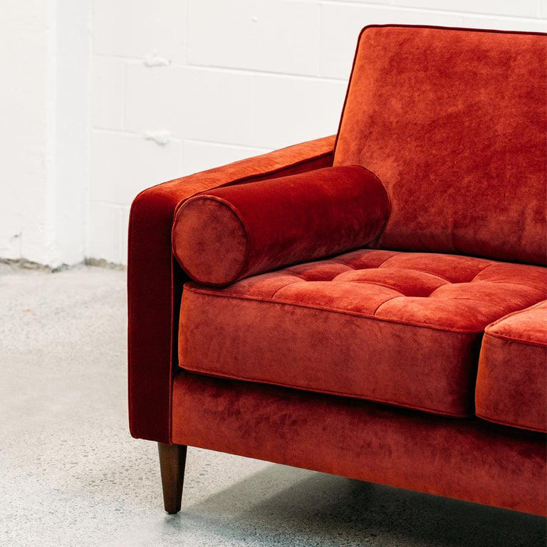 NZ made chanel sofa in theadora rouge | Stacks Furniture | Wellington ...