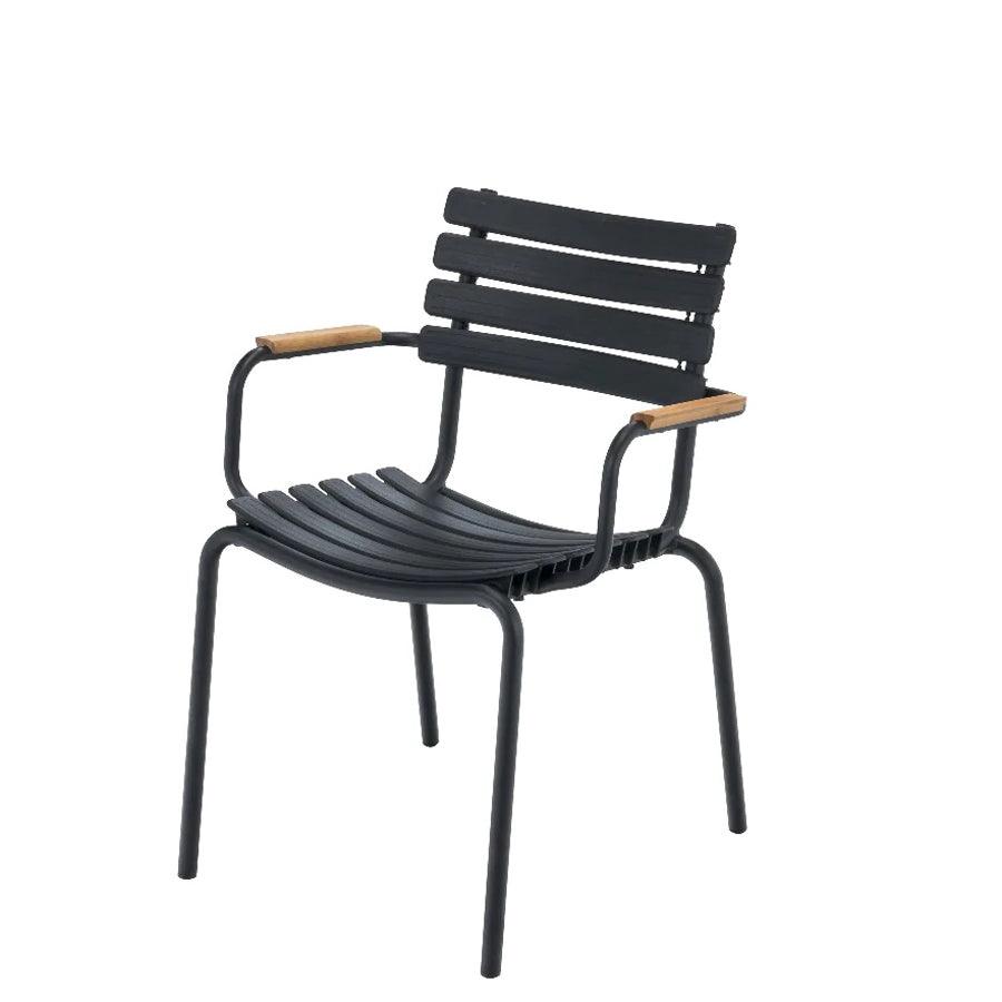 RECLIPS Dining Chair - Bamboo Armrests - Black