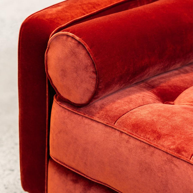 NZ made chanel sofa in theadora rouge | Stacks Furniture | Wellington ...