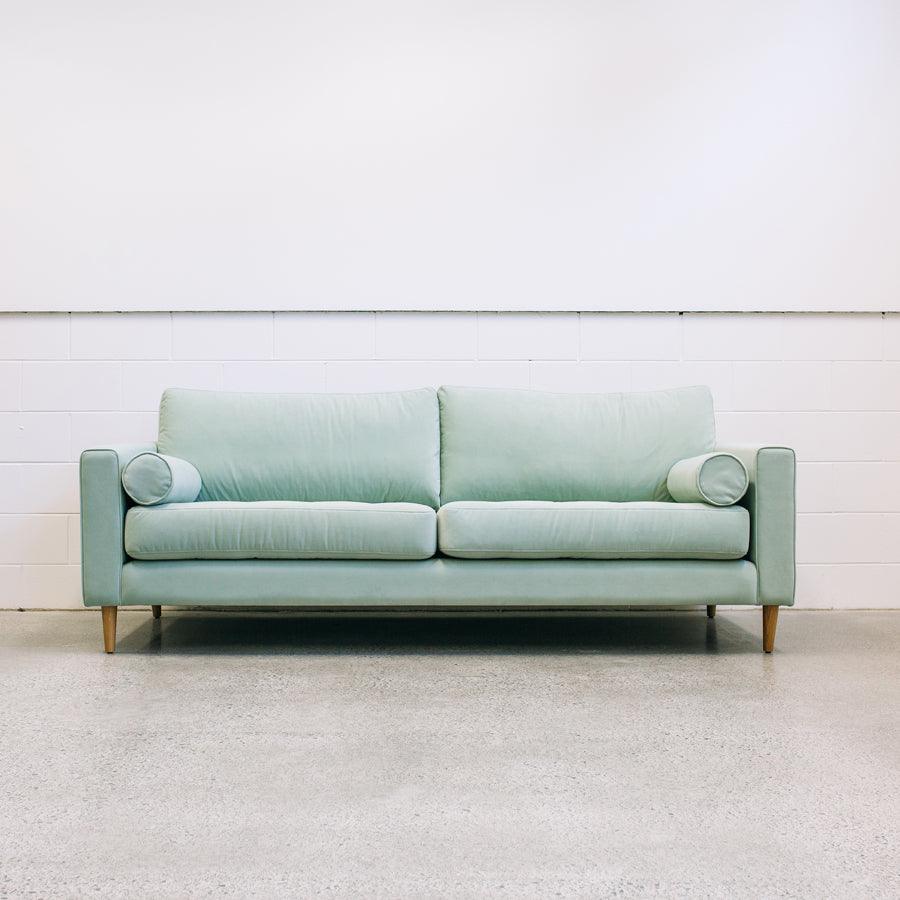 Chanel sofa in plush seafoam