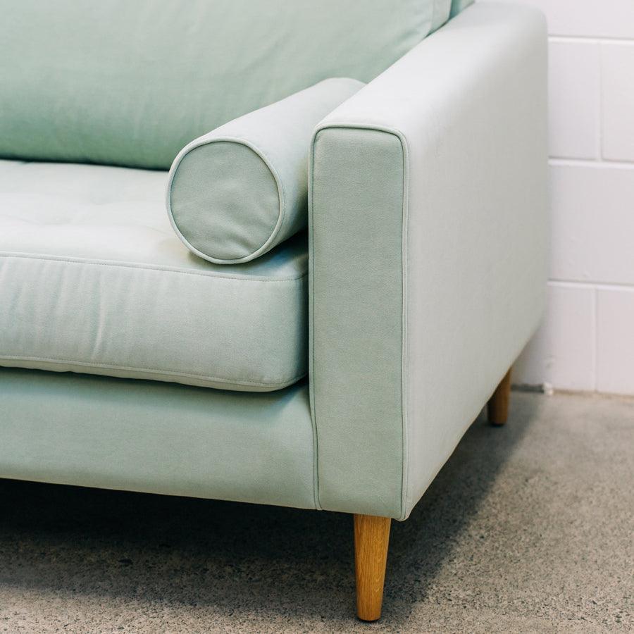 Chanel sofa in plush seafoam