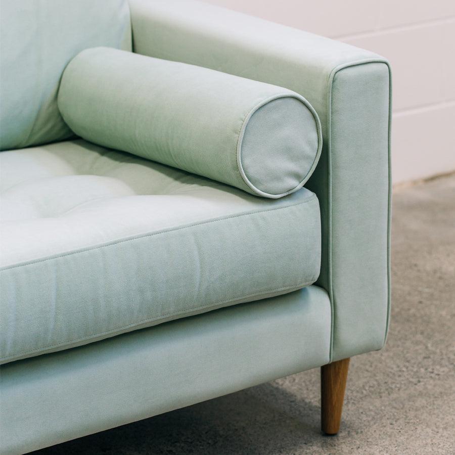 Chanel sofa in plush seafoam