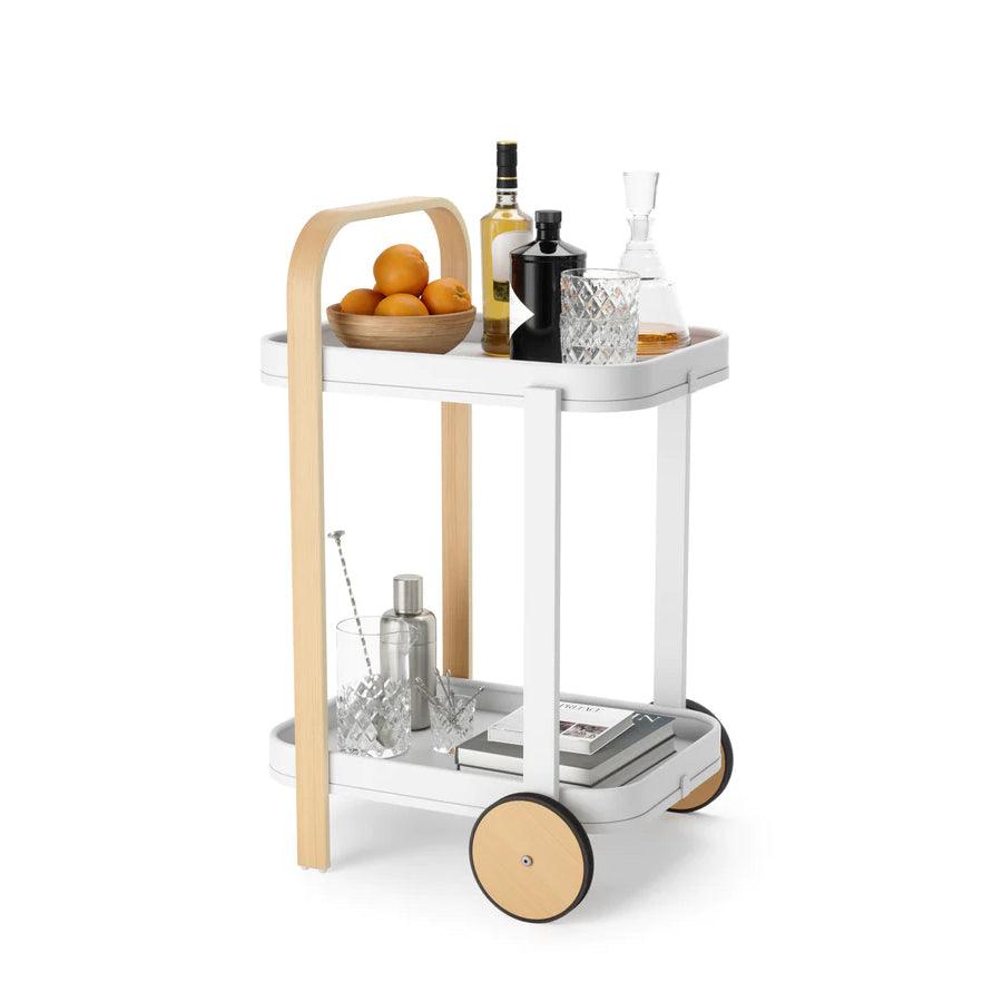 Bellwood Bar Cart - White/Natural