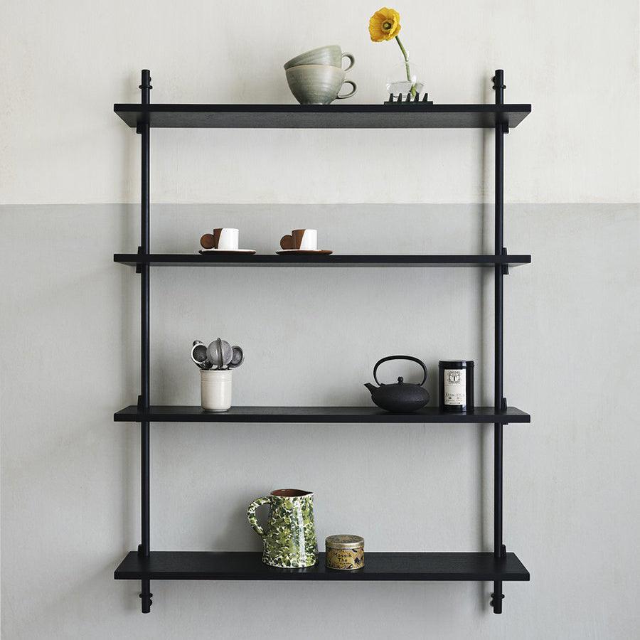 Moebe Wall 4 Shelf System - Black