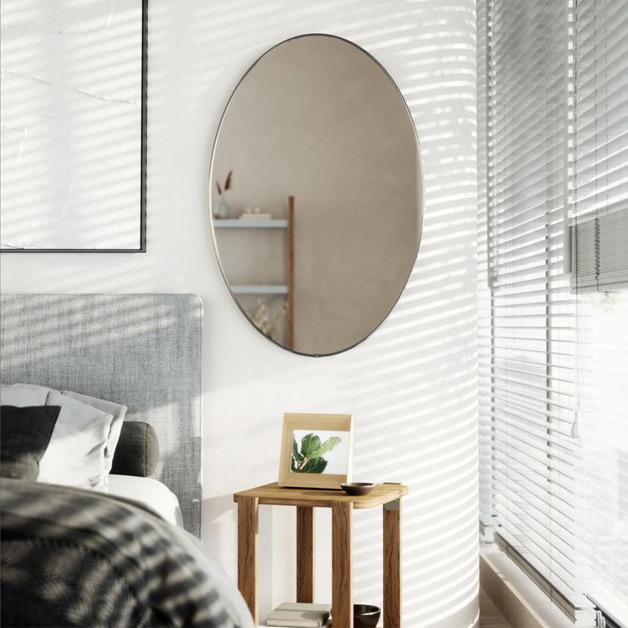 Hubba Mirror Oval - Titanium - Stacks Furniture Store