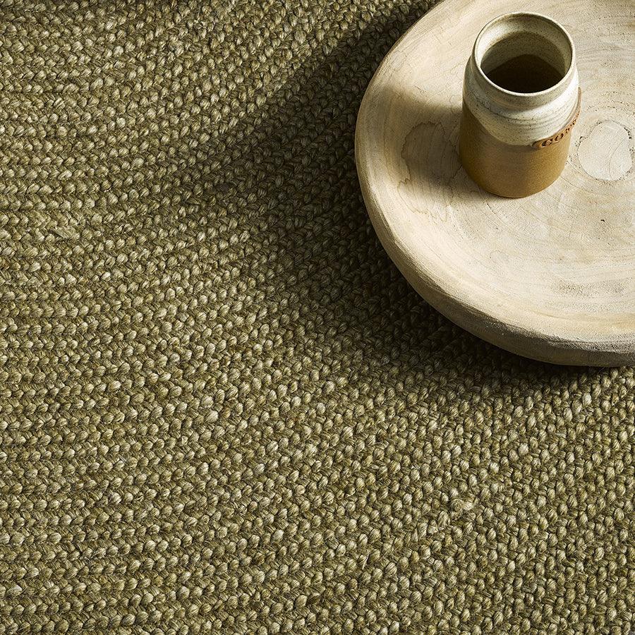 Tairua Round Rug Small - Moss Green