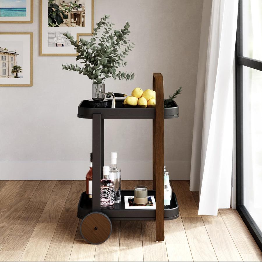 Bellwood Bar Cart - Black/Walnut