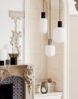 Wide Lolly Ceiling Lamp - Black + White
