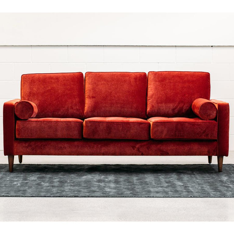 NZ made chanel sofa in theadora rouge | Stacks Furniture | Wellington ...