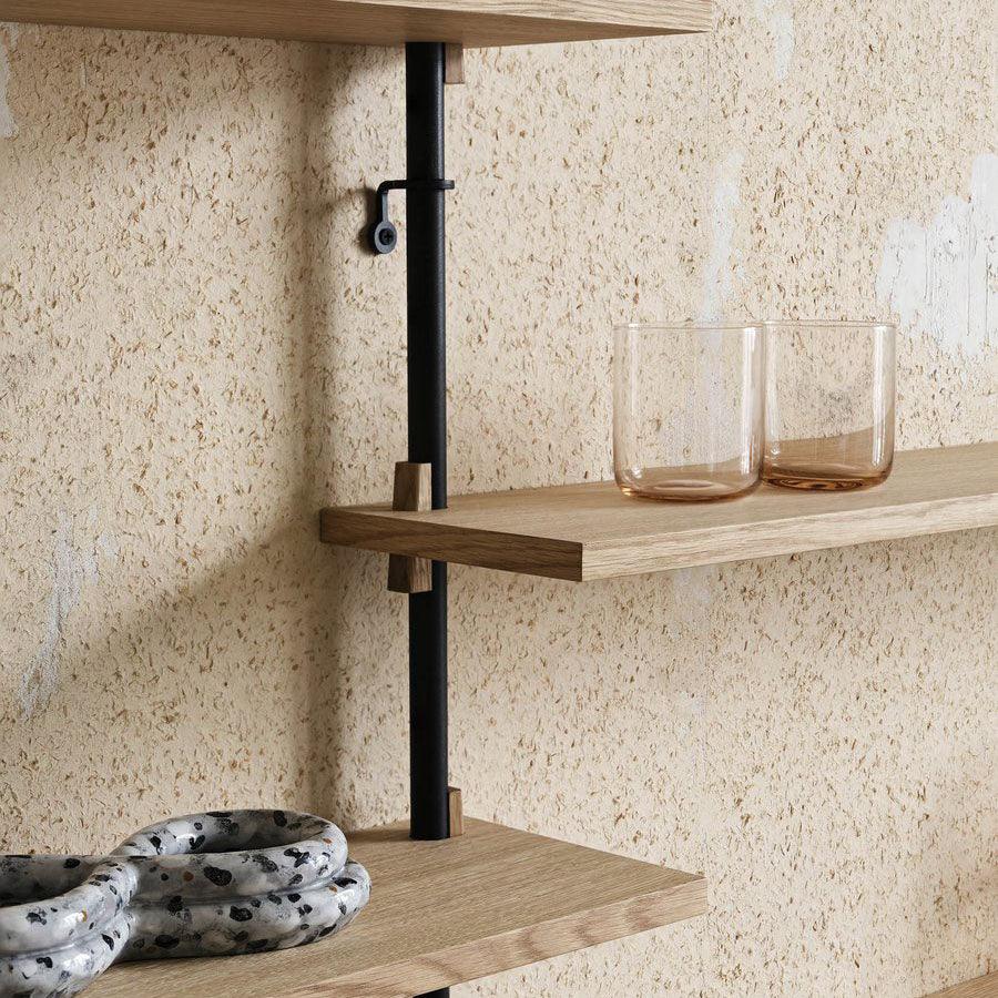 Moebe Wall Double Bay Tall Shelving System - Oak A 