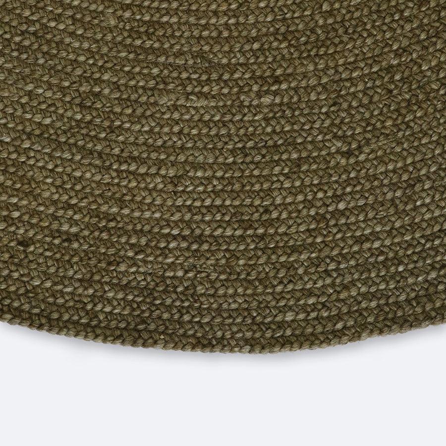 Tairua Round Rug Small - Moss Green