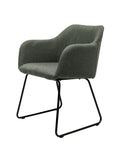 Folio Dining Chair - Green. Sleigh legs.