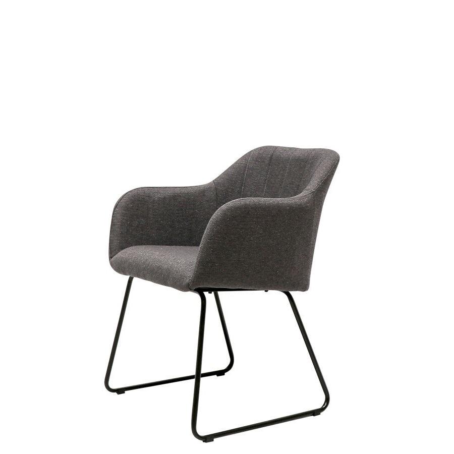 Folio fabric dining chair - charcoal side