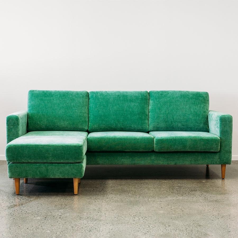 Tango modular sofa and ottoman in orleans clover